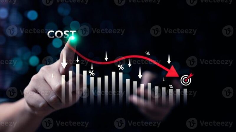 Cost reduction strategy for business efficiency and financial management, budget optimization, expense saving, lowering operational costs, achieving financial goals, profit growth with data analytics